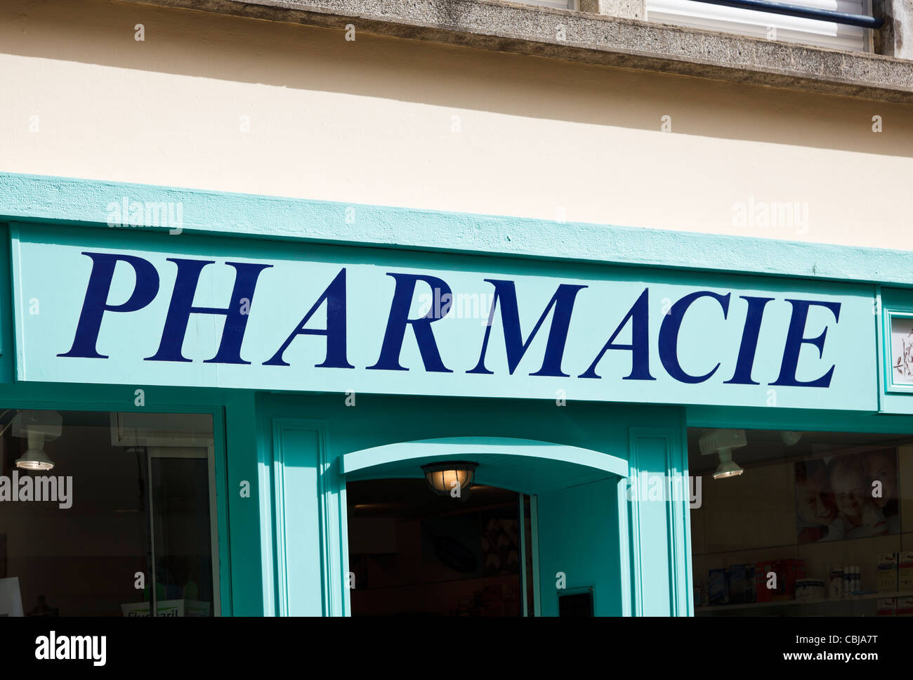 Pharmacie - Pharmacy chemist shop sign, France Stock Photo
