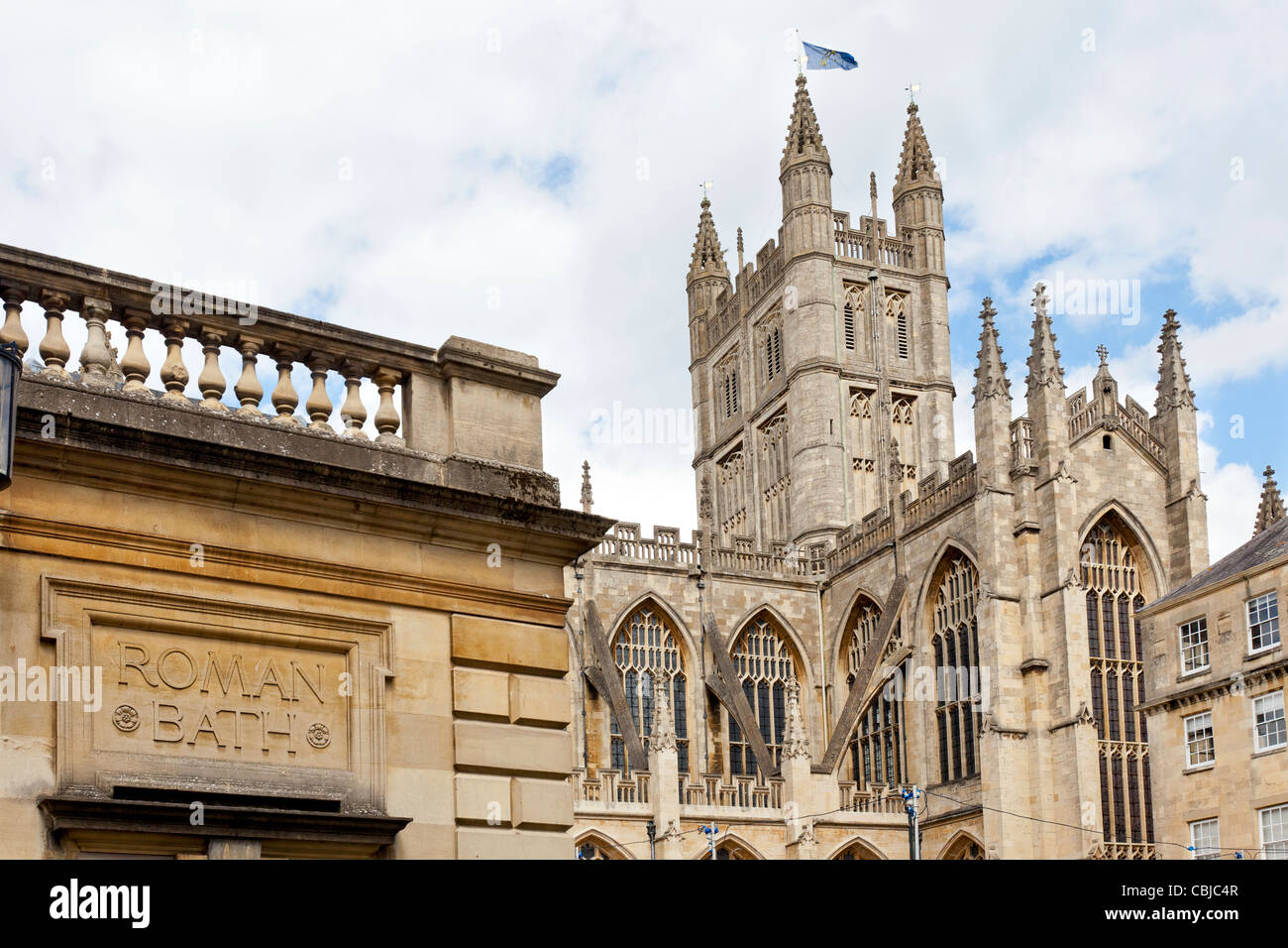 The Roman Baths, the Bath Abbey, Bath Spa, England Stock Photo Alamy