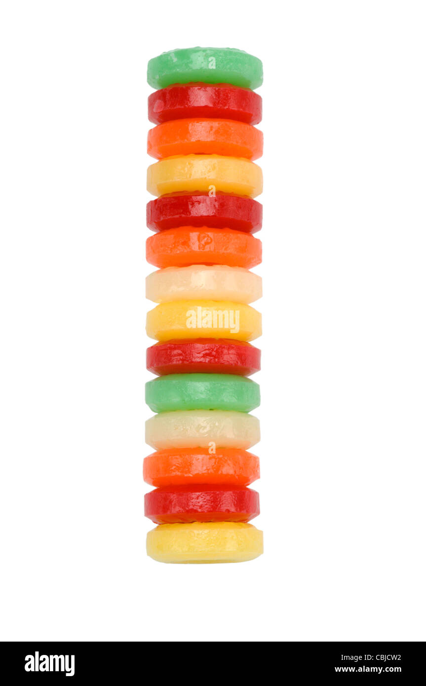 Different colored lifesavers candies Stock Photo