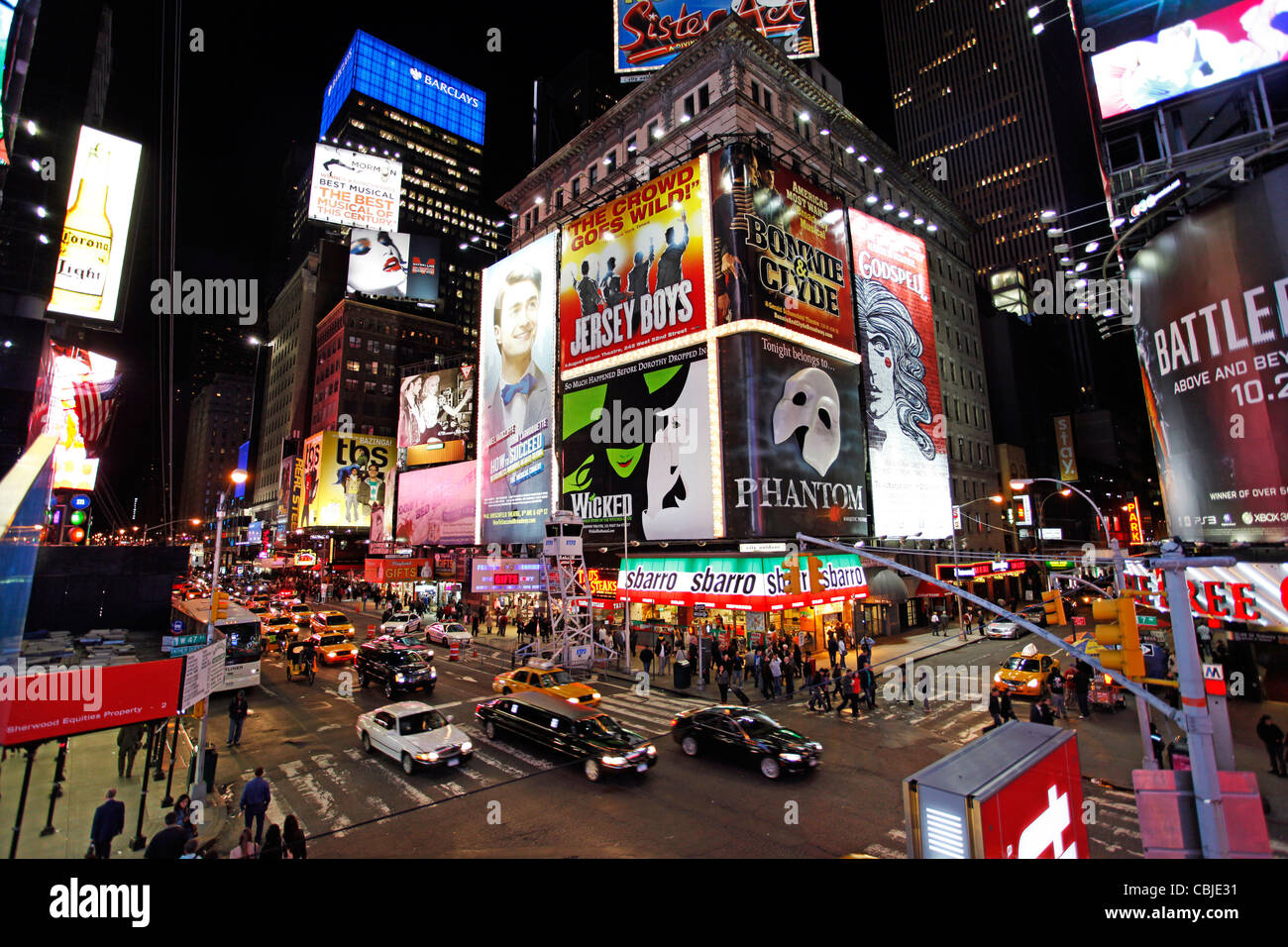 Neon Lights in Times Square, New York Stock Photo
