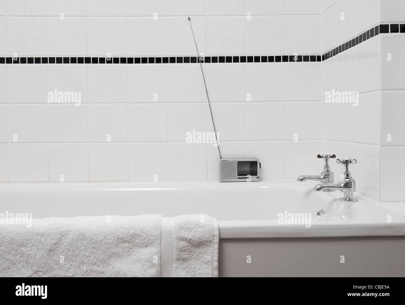 portable radio in bathroom Stock Photo Alamy