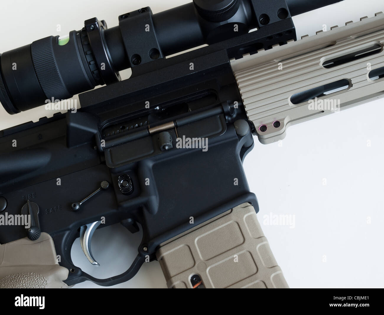 Standard US Army AR15 Assault rifle fitted with barrel bipod telescopic site Stock Photo Alamy