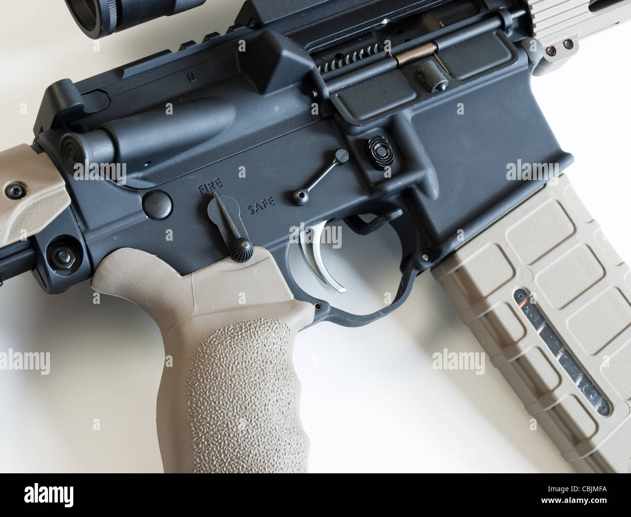 Standard US Army AR-15 Assault rifle fitted with barrel bipod ...