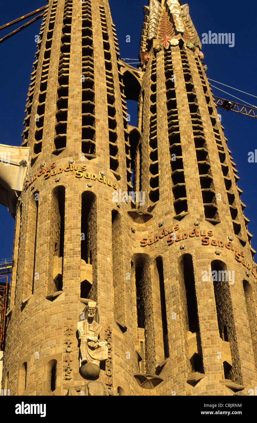 La Sagrada Familia Tower Detail Barcelona Spain Stock Photo Alamy