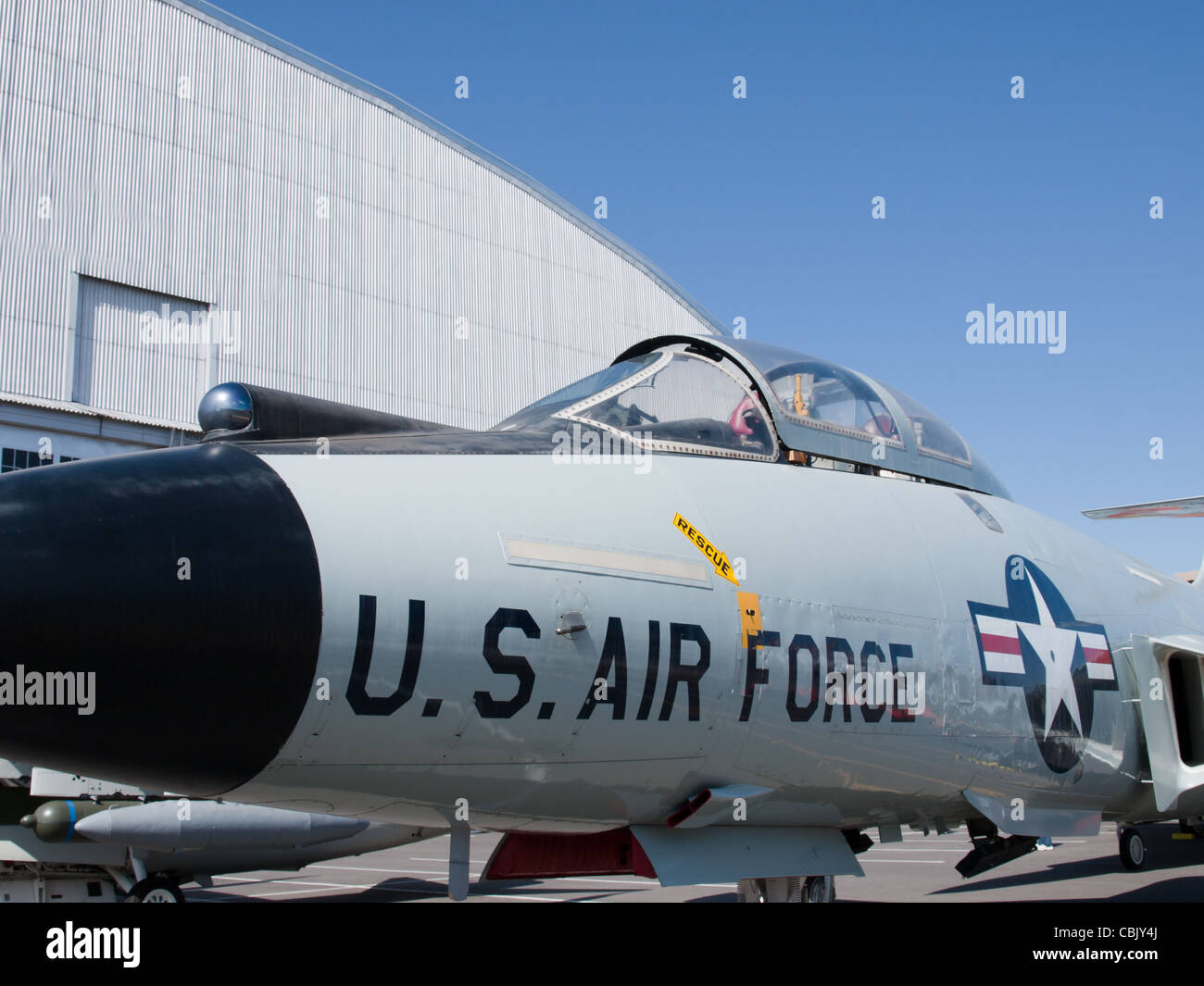 Old jet fighter of the US Air Force in Wing Over the Rockies Air and Stock  Photo - Alamy