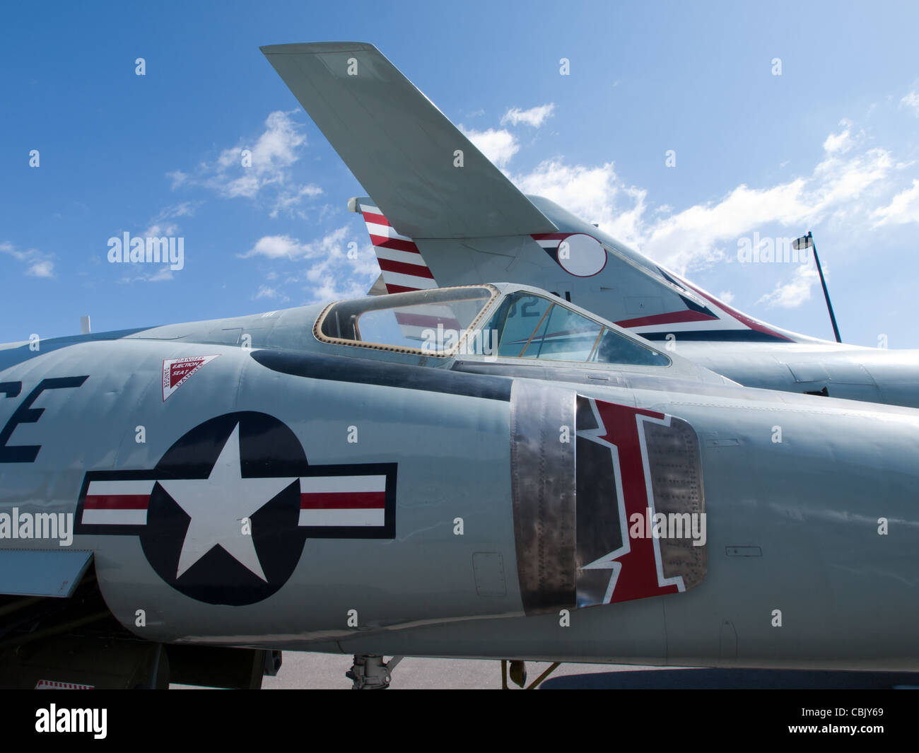 Old jet fighter of the US Air Force in Wing Over the Rockies Air and Space  Museum, Denver, Colorado Stock Photo - Alamy