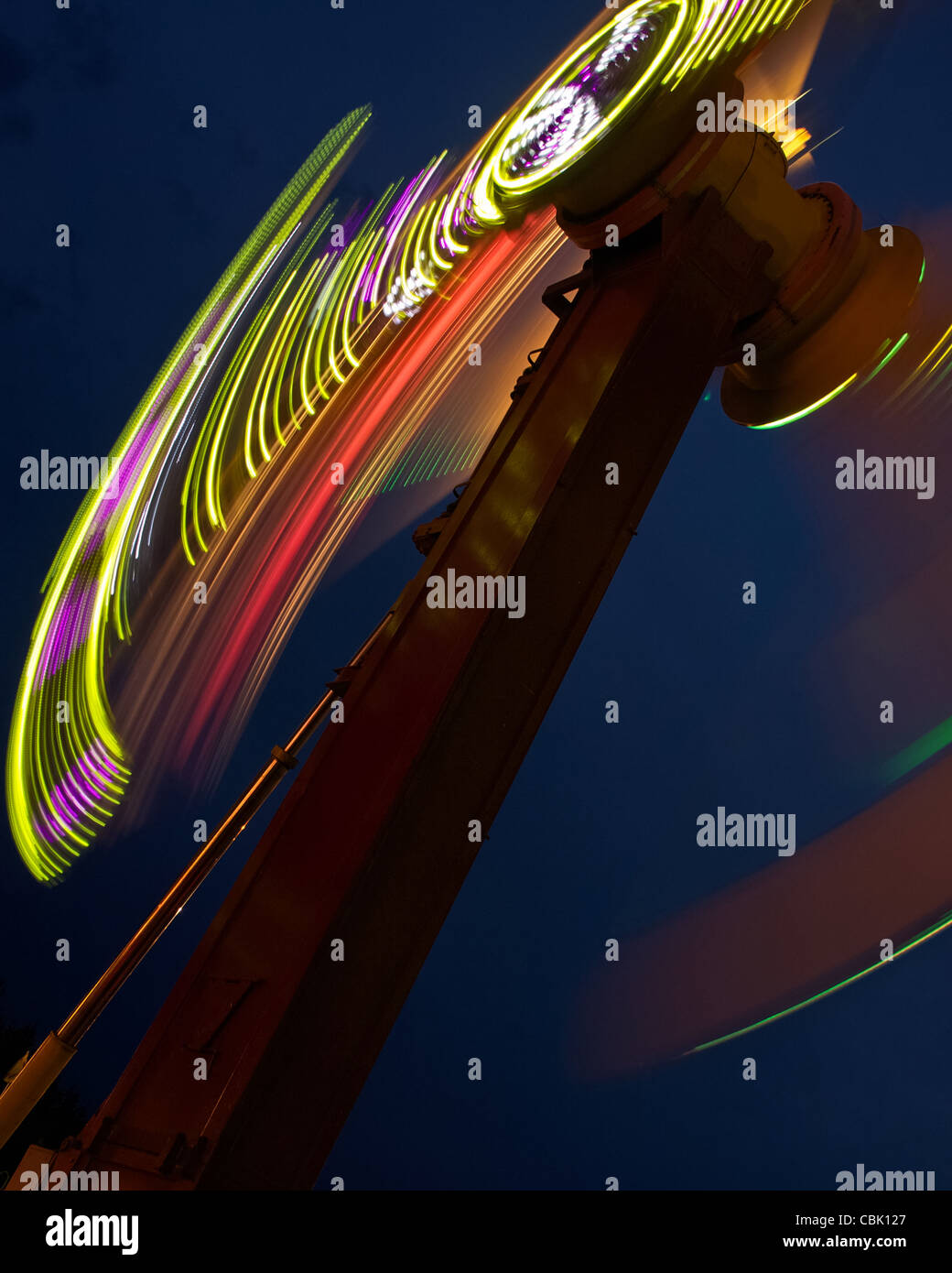 Thrill Ride at Night Stock Photo - Alamy