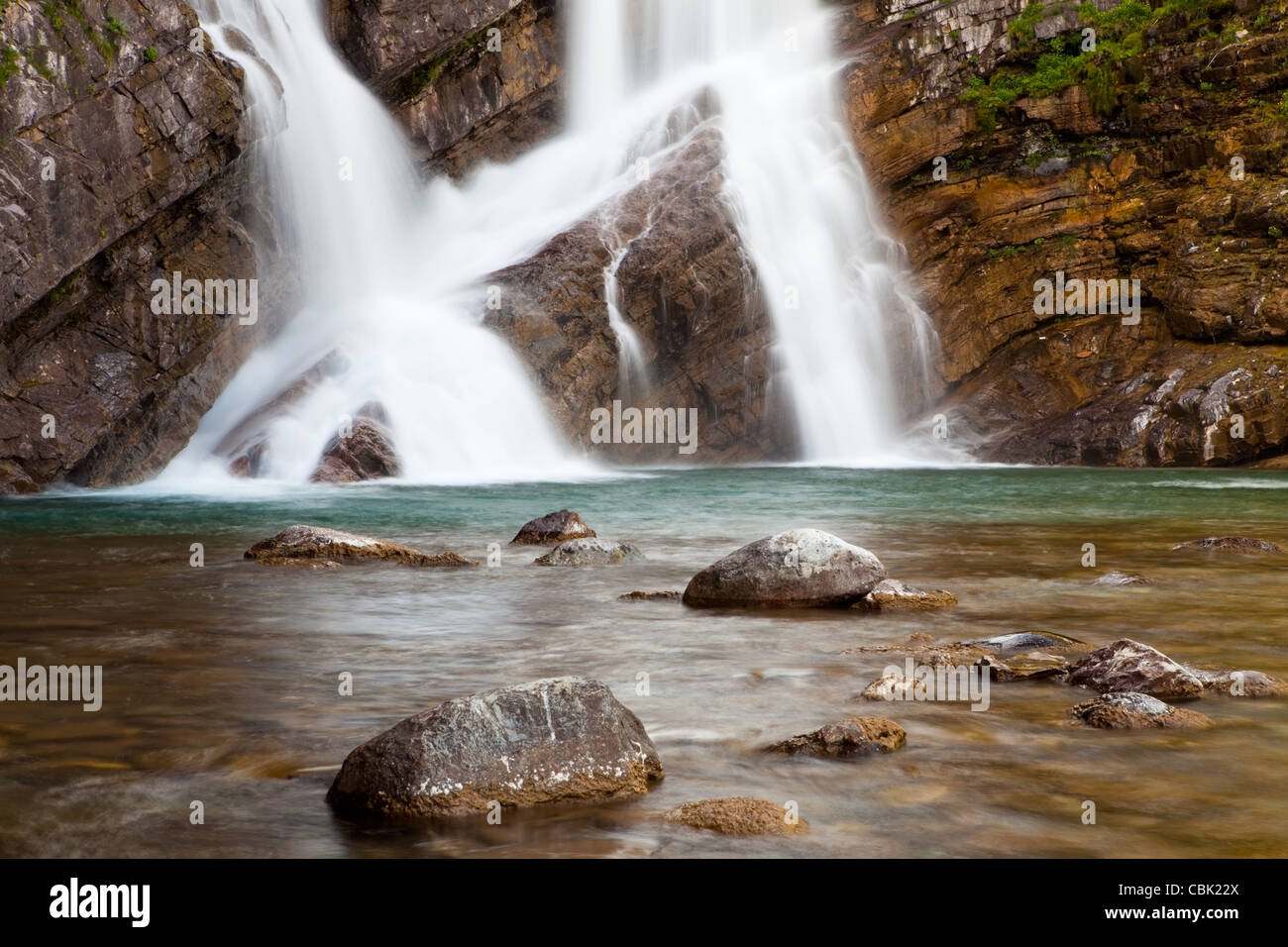 Cameron Falls in Waterton Lakes National Park, Alberta, Canada Stock Photo