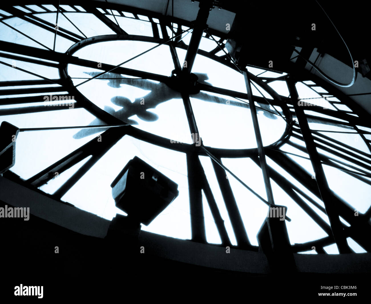 The inner workings of a large clock at Clock Tower in Denver, Colorado