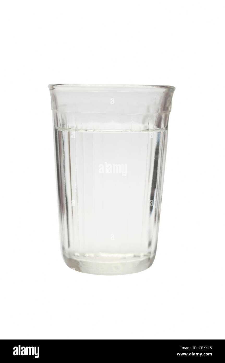 glass with clean water on white background Stock Photo