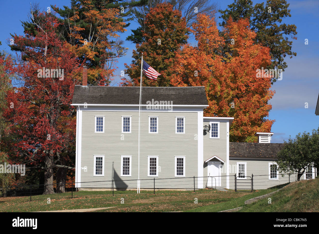 The old school house Canterbury Shaker Village, New Hampshire, USA Stock Photo