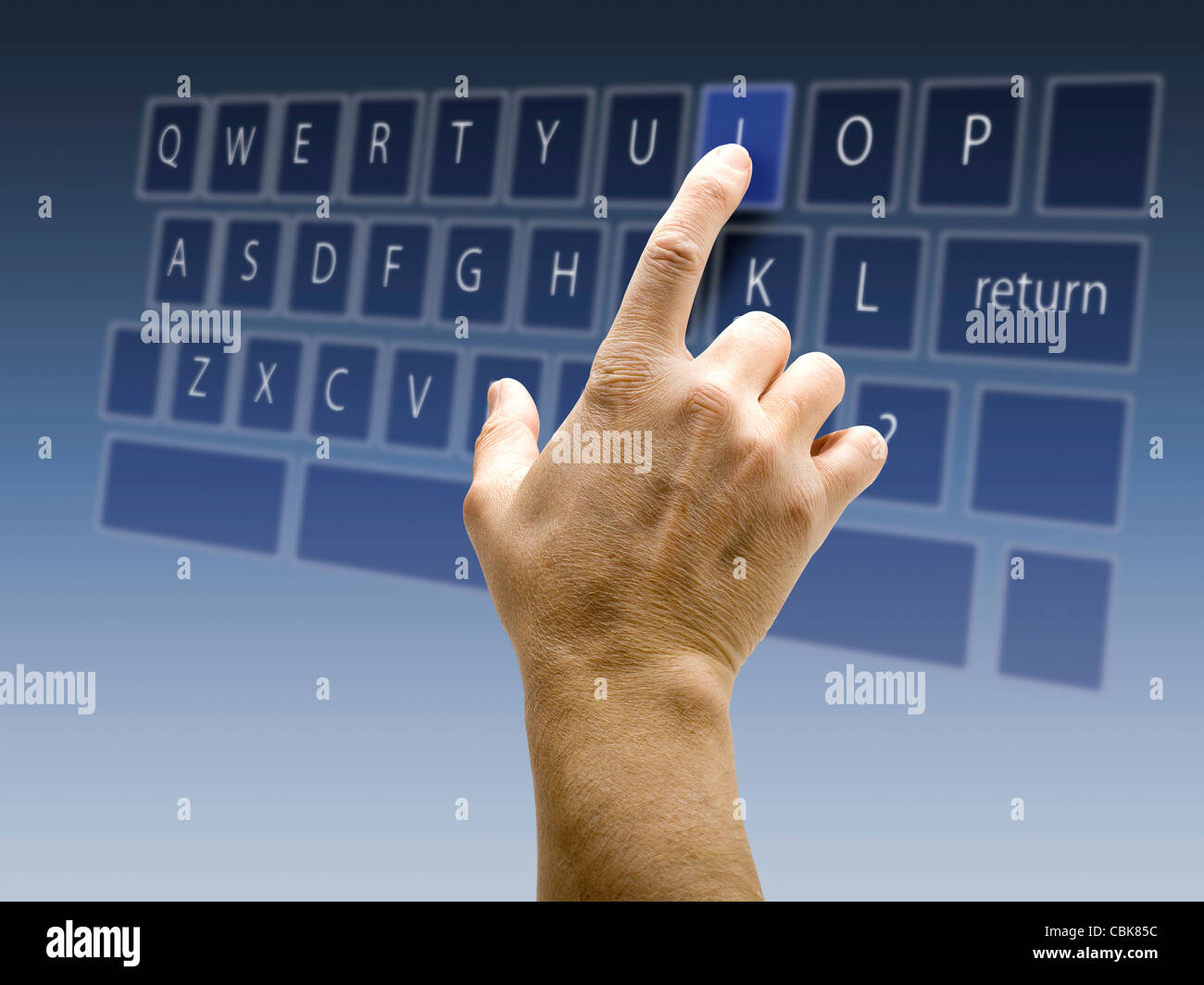 Touchscreen keyboard and interface Stock Photo