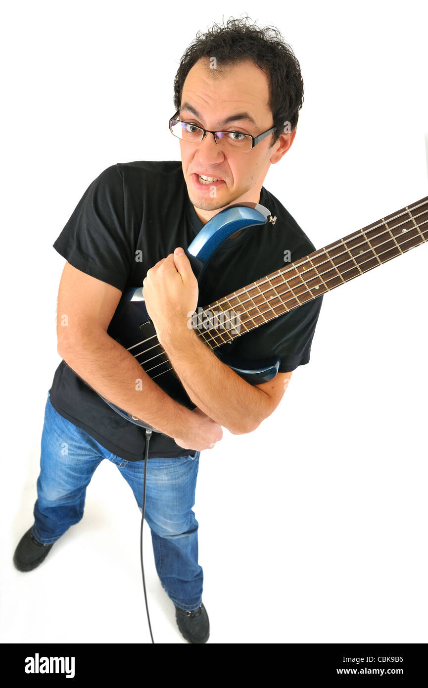 Guitar player attitude Stock Photo