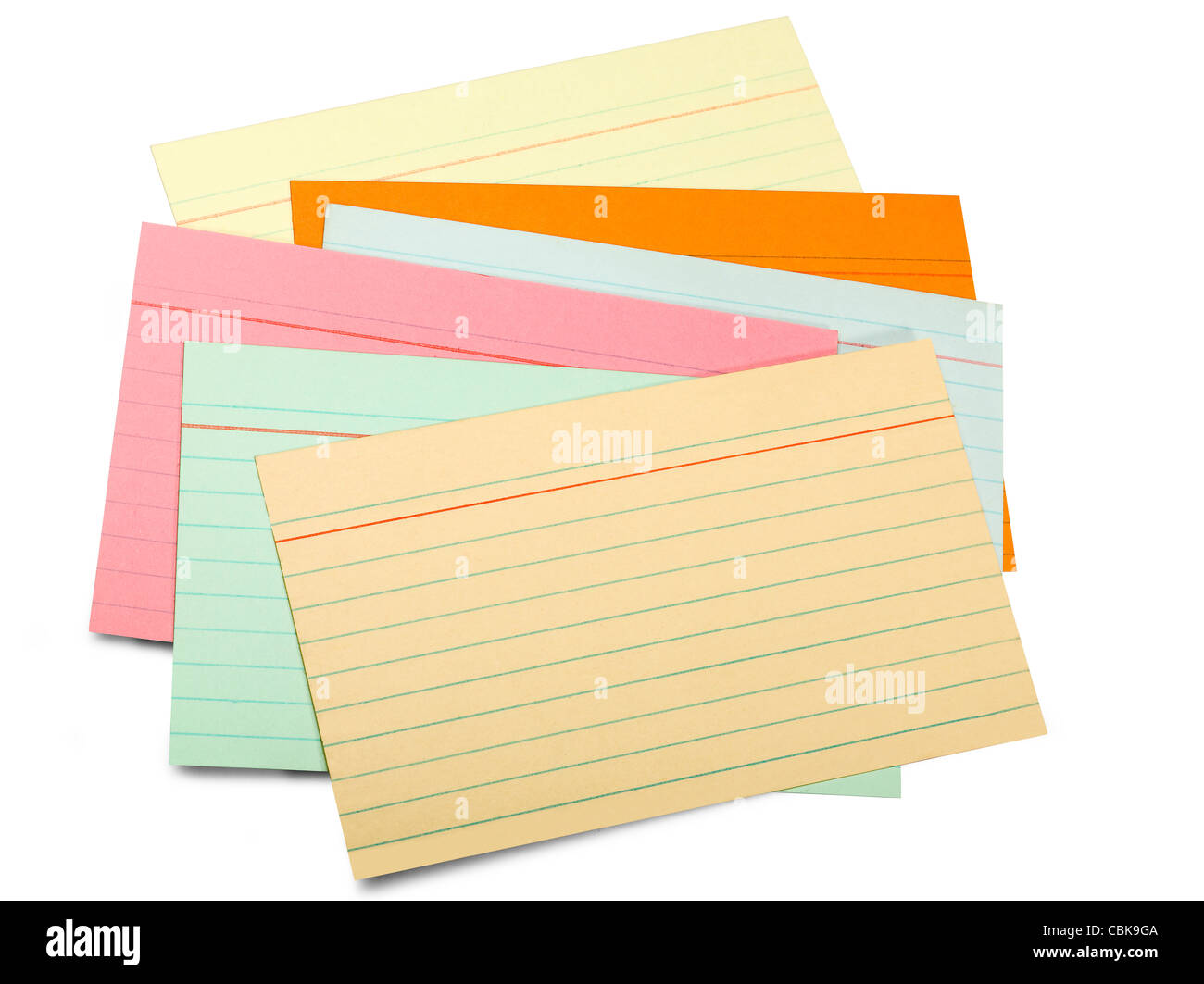 multicolor paper sheet line on white background Stock Photo