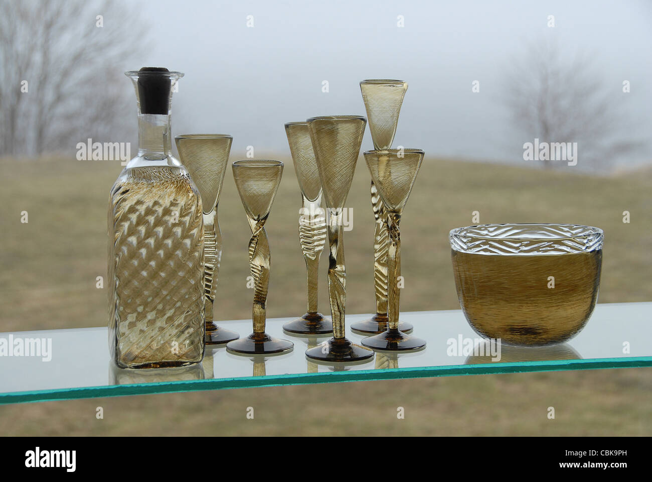 Handcrafted glass by Maibritt Jönsson und Pete Hunner of Baltic Sea Glass  at Gudhjem on the Baltic Sea island of Bornholm Stock Photo - Alamy