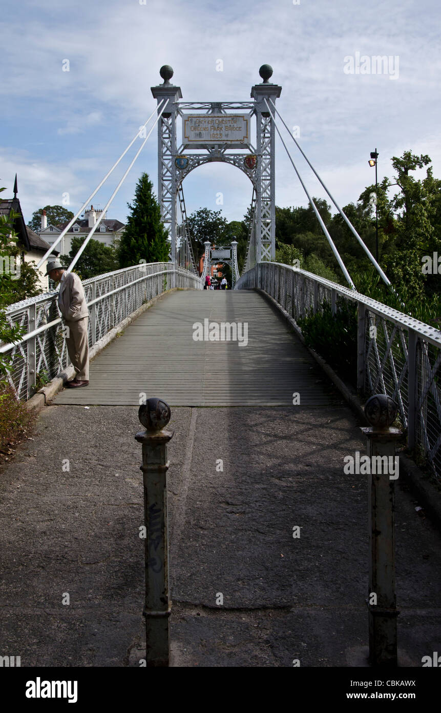 Queens Park Bridge over the River Dee in Chester, England Stock Photo