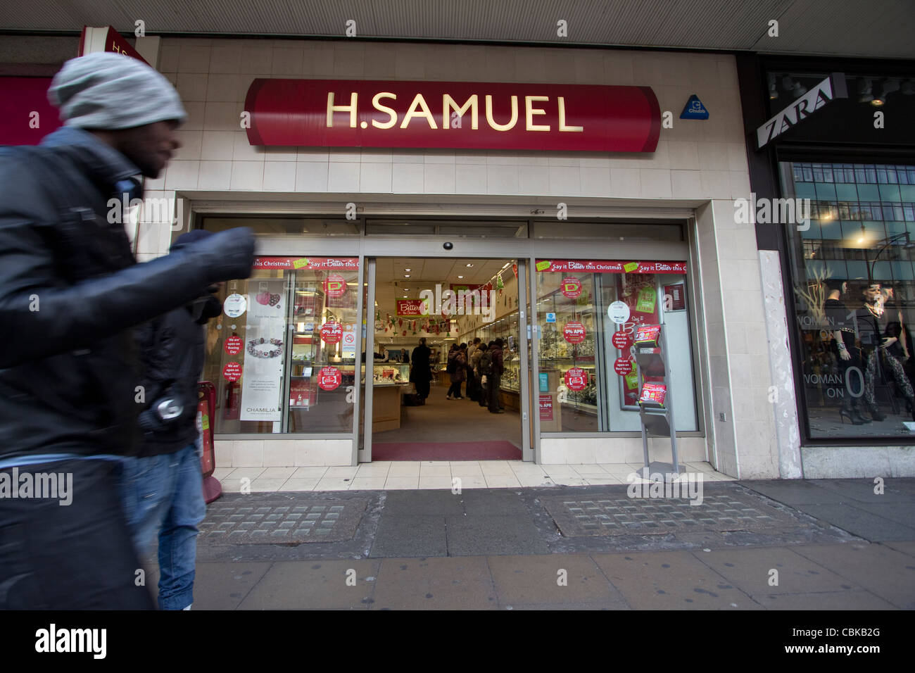 H samuel Jewellery retail outlet, Oxford Street, London Stock Photo