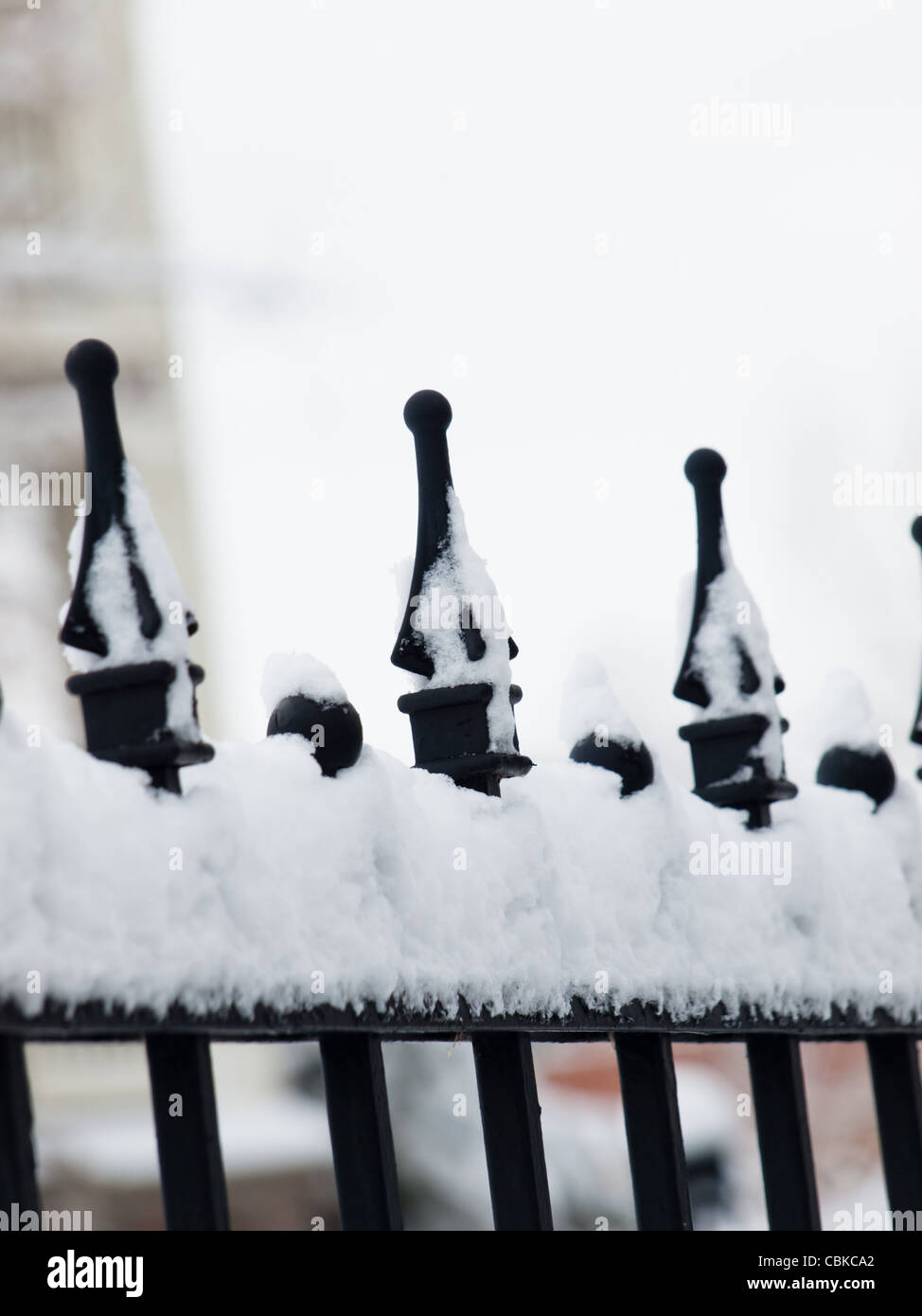 Fence covered with snow Stock Photo - Alamy