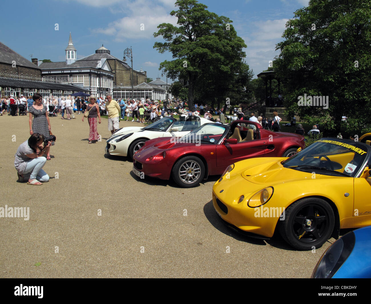 Lotus sports cars on display at a car rally in Buxton Derbyshire East