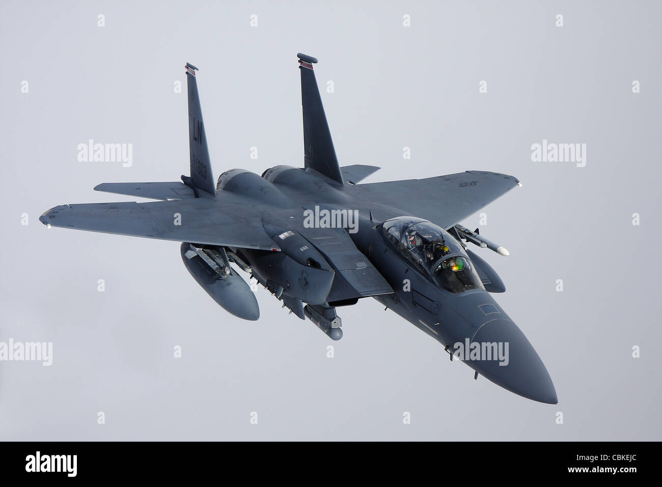McDonnell Douglas F-15E Strike Eagle of the US Air Force. Stock Photo