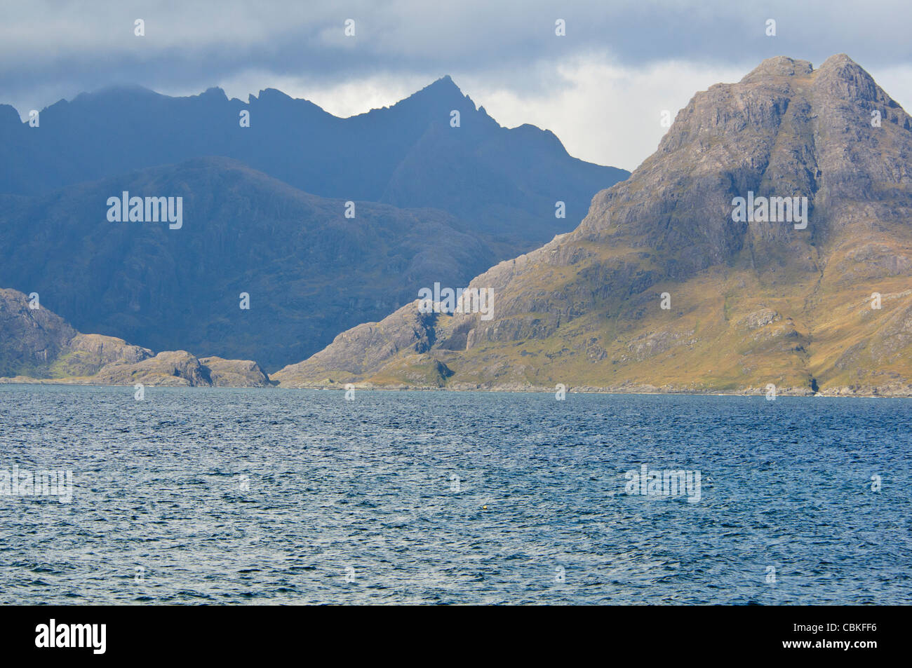 Elgol Harbour,Sgurr Alasdair,Ceann Na Beinne,Mountain,The Cuillin Hills,Loch Scaviag,Strathaird Peninsula,Isle of Sky,Scotland Stock Photo