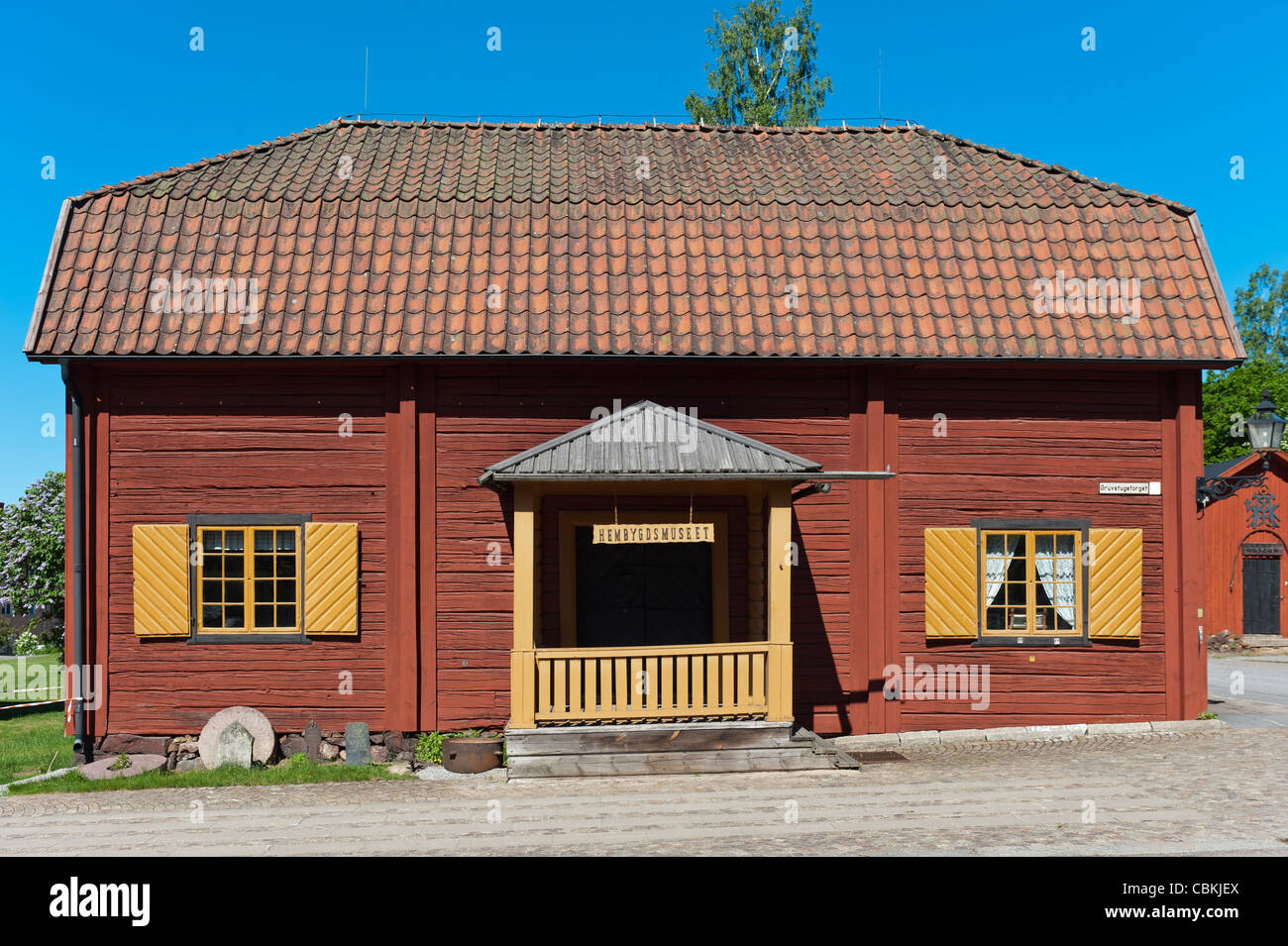 Local History Museum in a red timber house Stock Photo