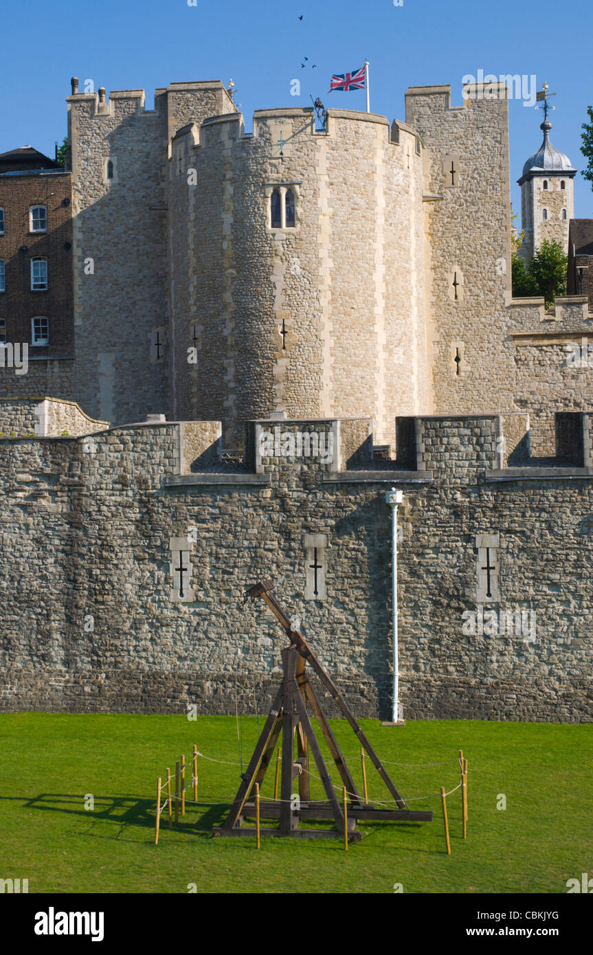 Tower of London fortress complex exterior Tower Hill area central London England UK Europe Stock Photo