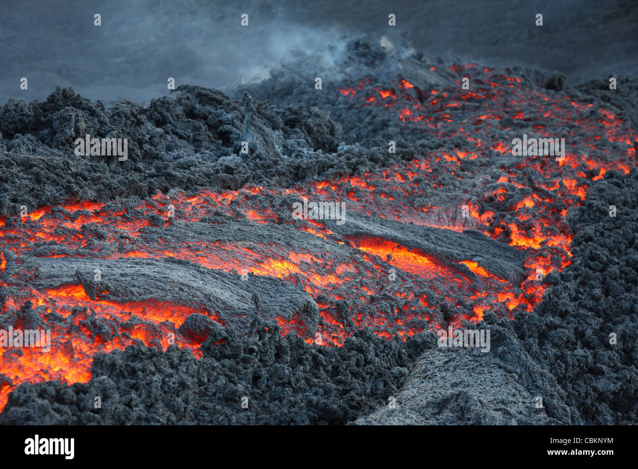 December 23, 2007 - Lava flow on the flank of Pacaya volcano, Guatemala ...