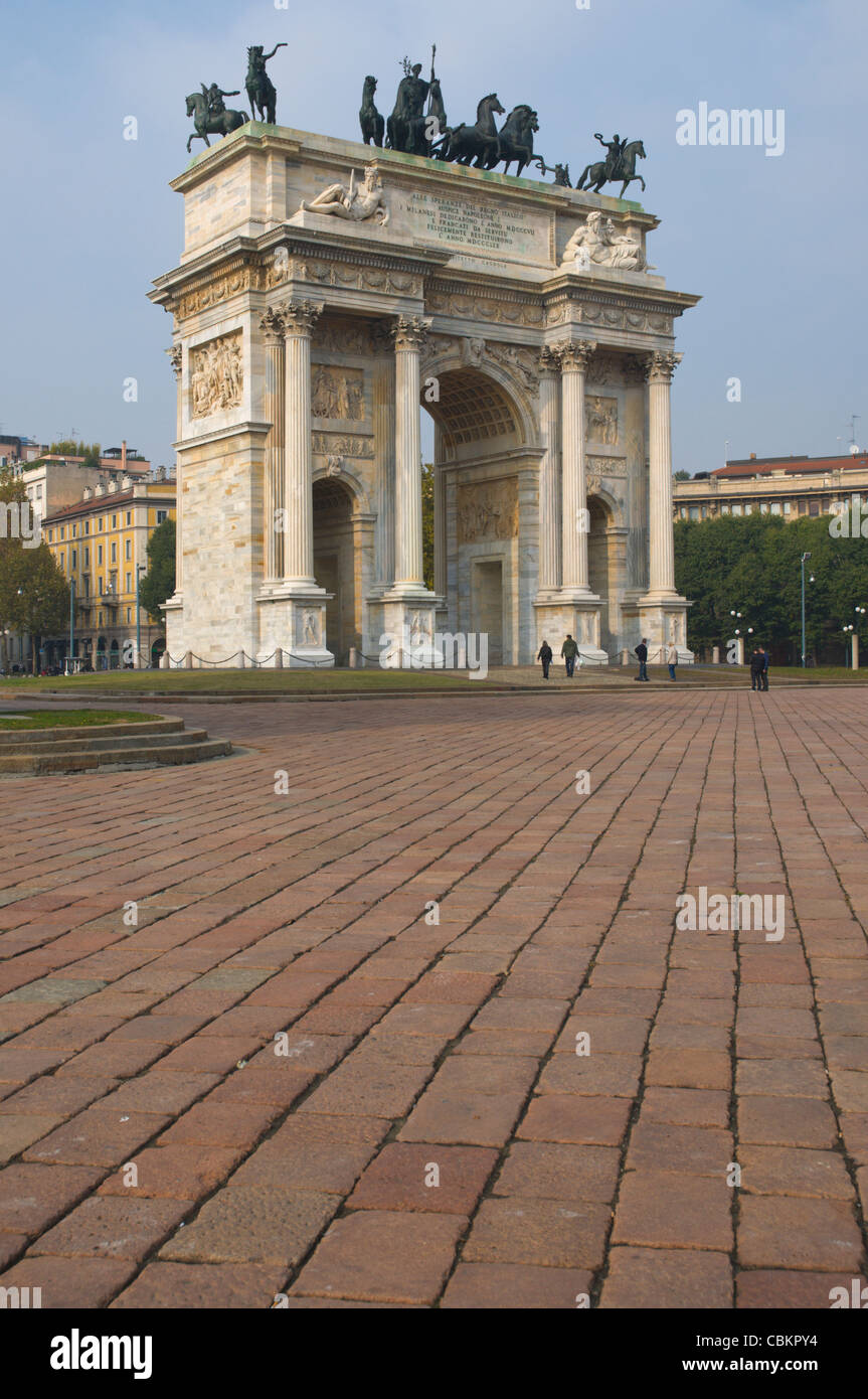 Arco della Pace gate Piazza Sempione square Milan Lombardy region Italy Europe Stock Photo