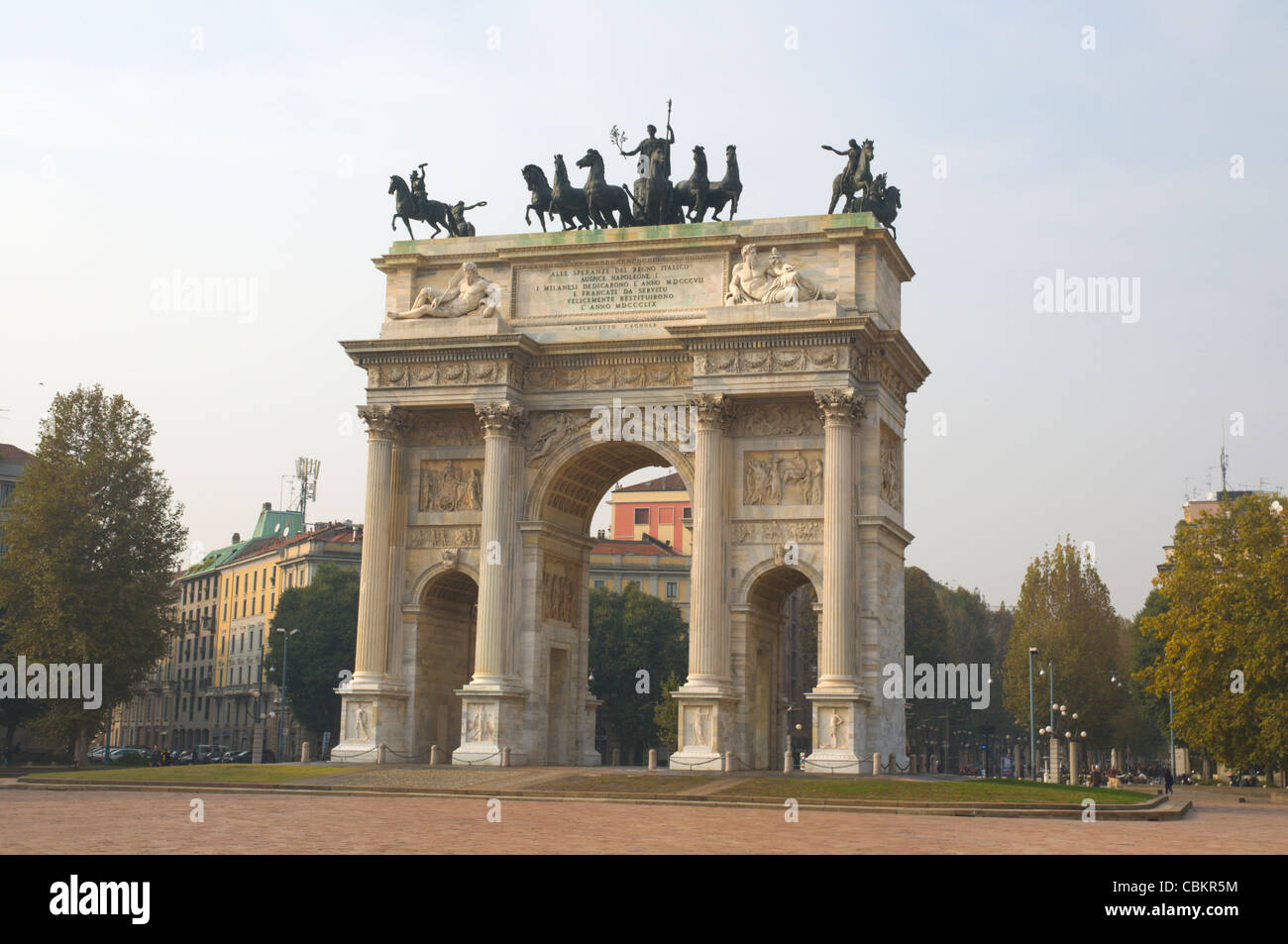 Arco della Pace gate Piazza Sempione square Milan Lombardy region Italy Europe Stock Photo