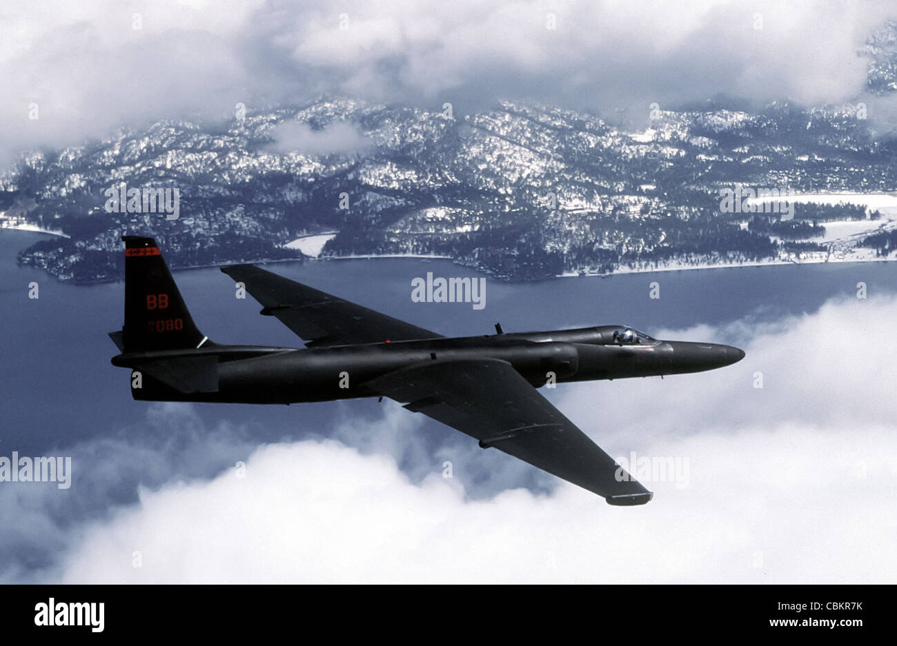 An Air Force U-2 flies a training mission. Stock Photo