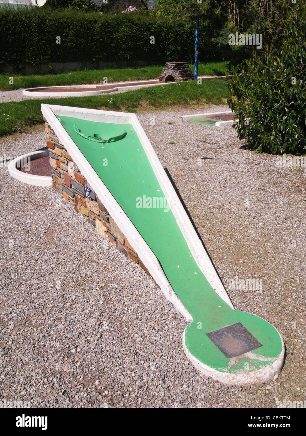 Hole on a crazy golf course Stock Photo