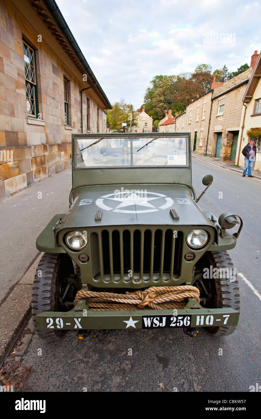 A USArmy jeep parked up Stock Photo