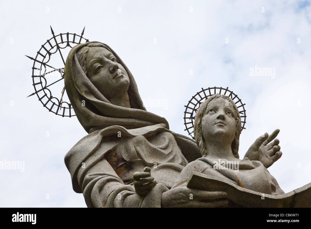 St Anne and the Virgin Mary as a child statue at St Anne d'Auray