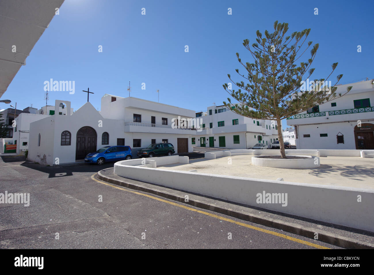 Fishermen's houses in La Santa, Lanzarote, Canary Islands, Spain Stock