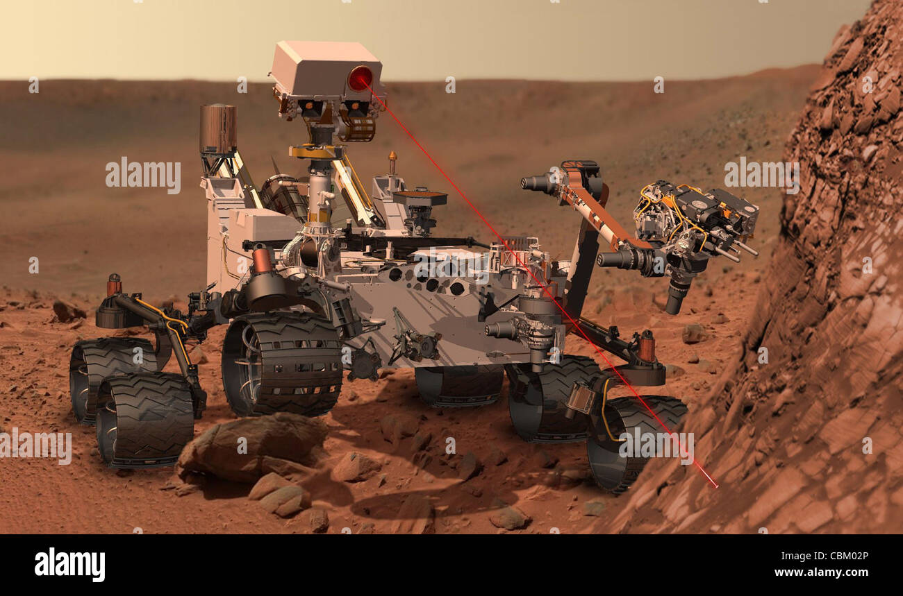 NASA’s Curiosity rover explores the surface of Mars, conducting ...