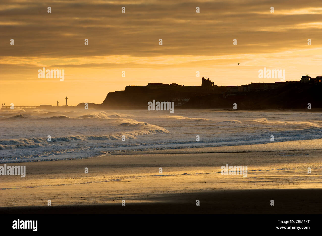 Whitby from Sandsend Stock Photo