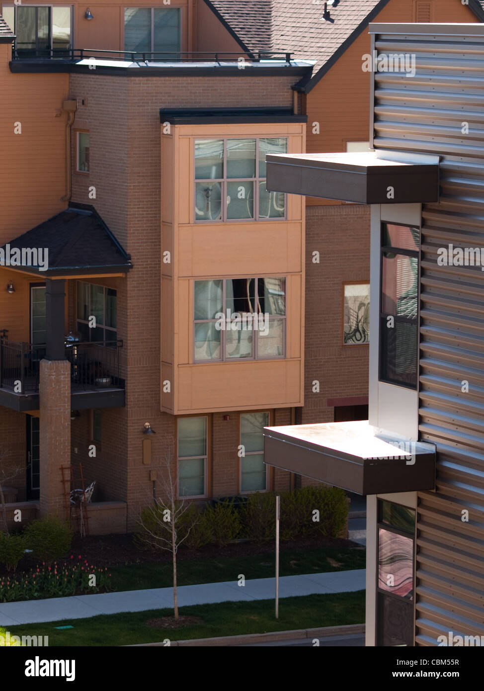 Contemporary townhomes at Belmar, Colorado Stock Photo Alamy