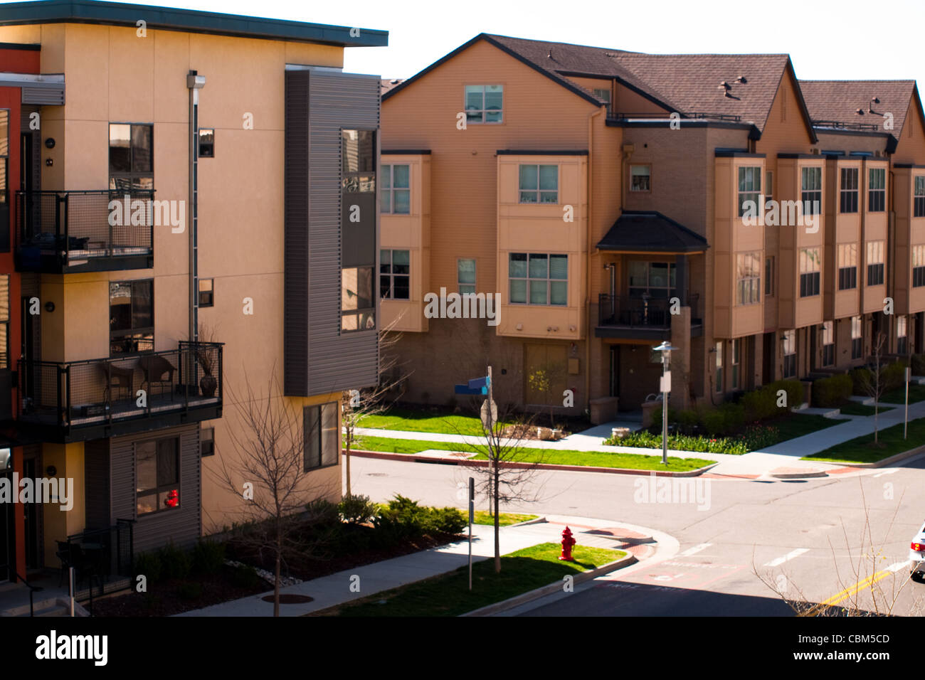 Contemporary townhomes at Belmar, Colorado Stock Photo Alamy