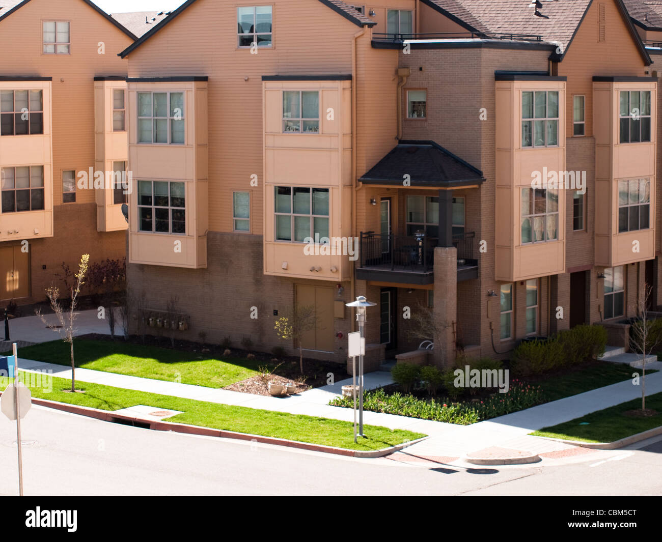 Contemporary townhomes at Belmar, Colorado Stock Photo Alamy