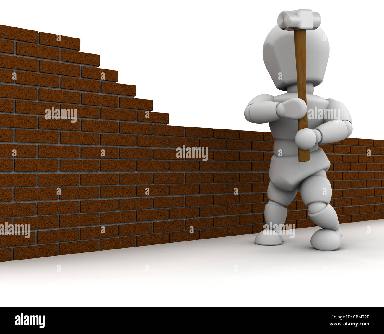 Man hitting wall with sledgehammer hi-res stock photography and