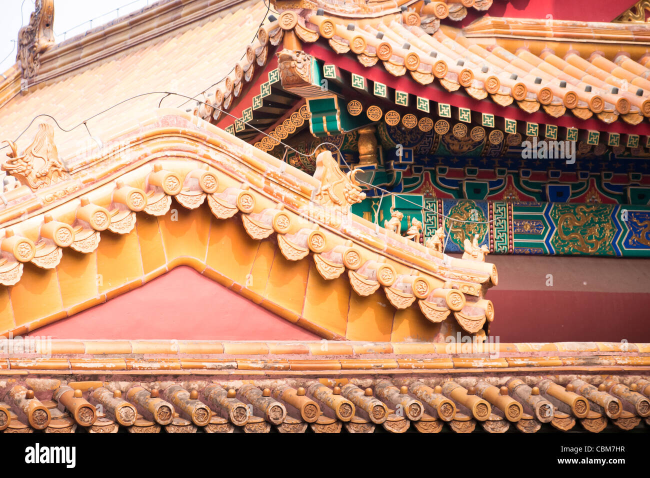 Facade and roofs details, Forbidden City in Beijing. Imperial palace in ...