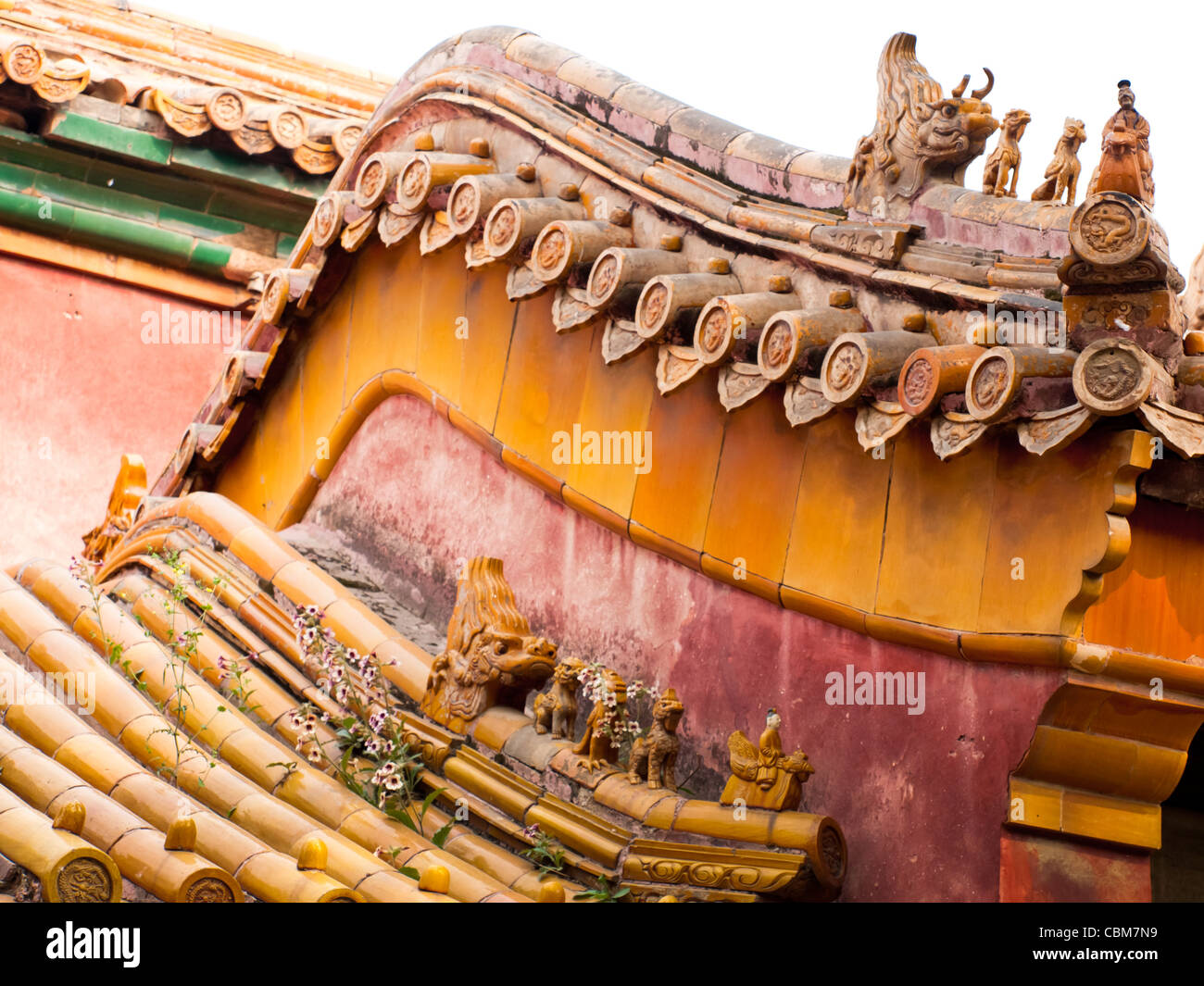 Facade and roofs details, Forbidden City in Beijing. Imperial palace in ...
