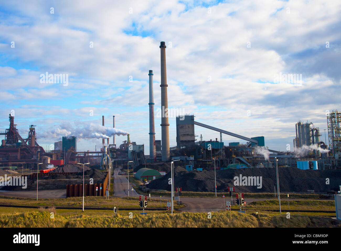 Heavy steel industry at huge steel factory Stock Photo