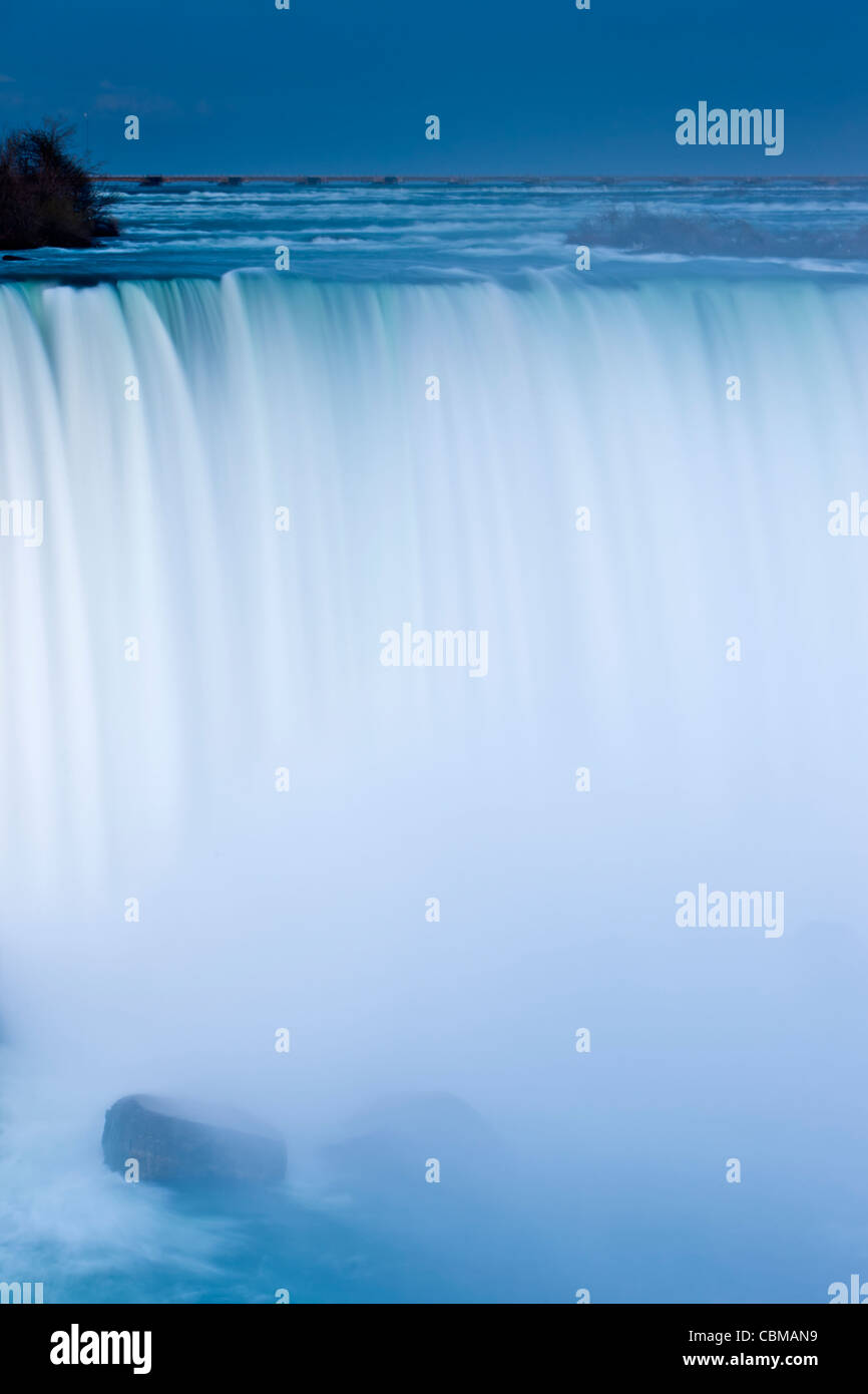 Horseshoe Falls along the Niagara River at dusk, Niagara Falls, Ontario, Canada. Stock Photo