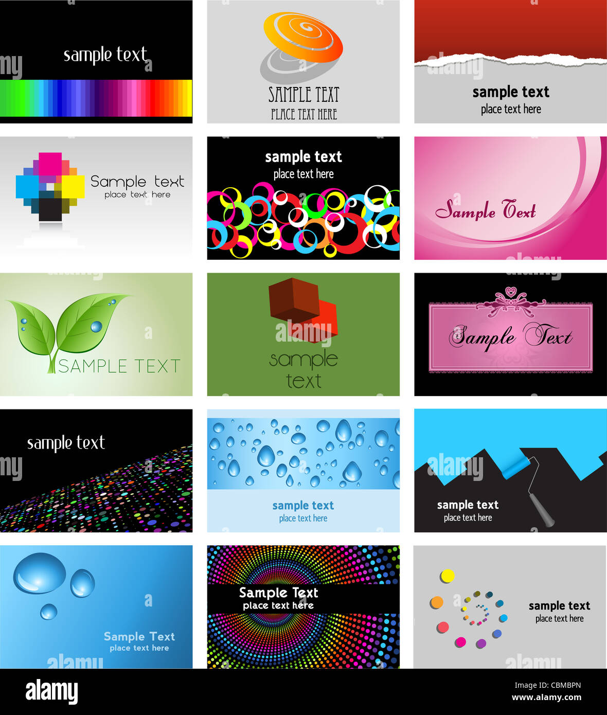 Large collection of various business card designs Stock Photo - Alamy