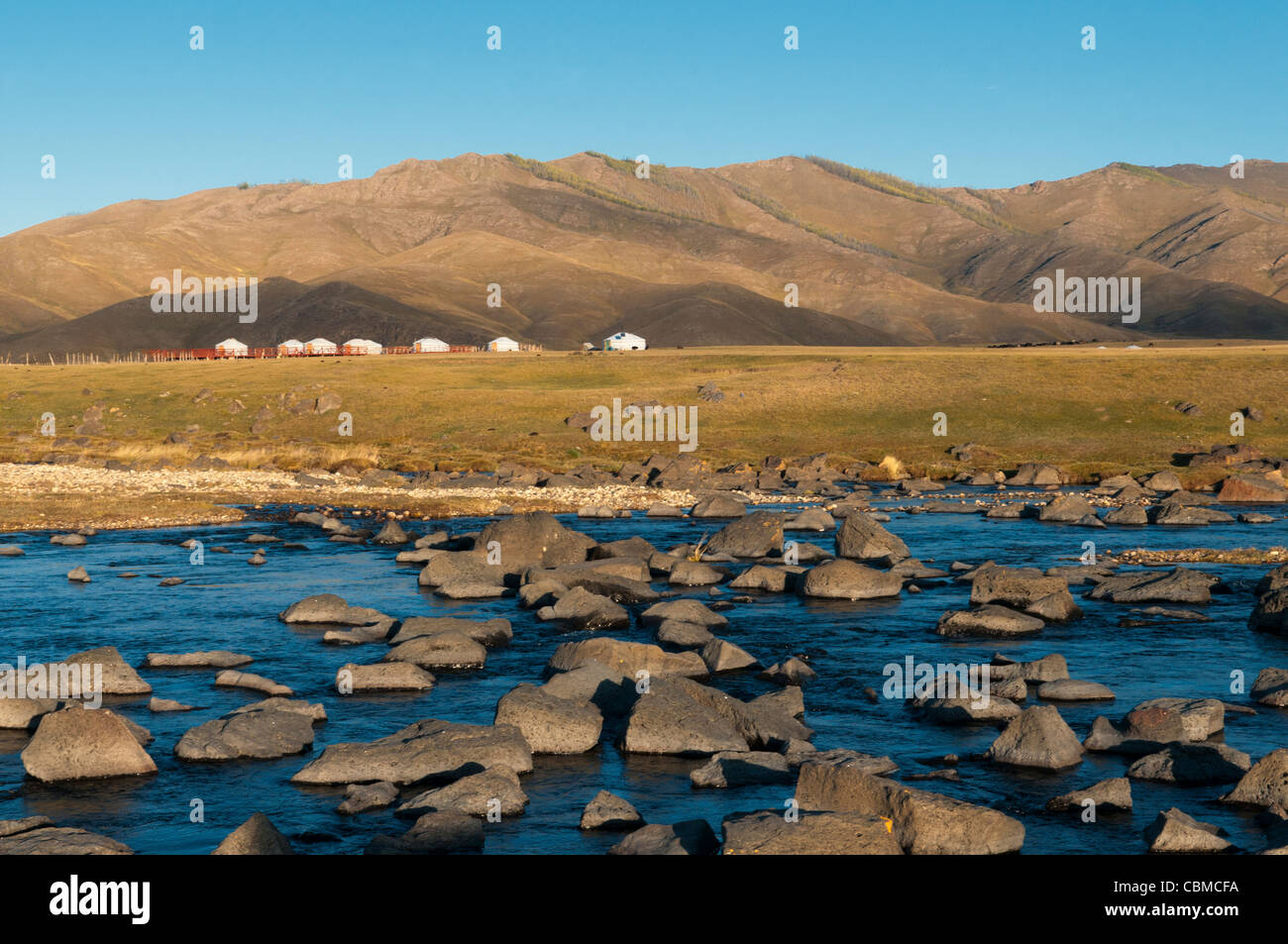 beautiful landscape in the Orkhon River Valley of Central Mongolia ...