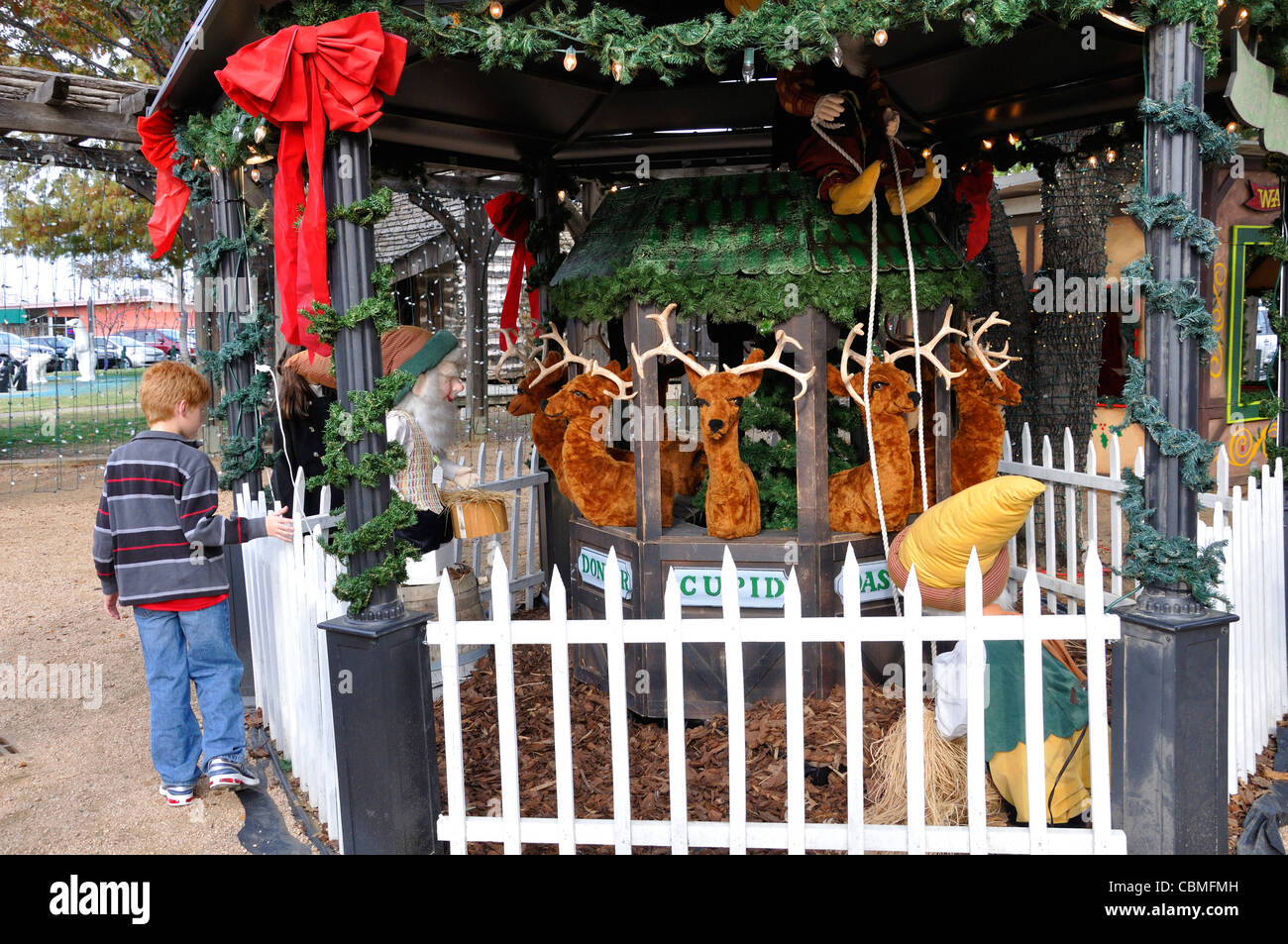 Christmas Decorations In Grapevine Texas Usa Stock Photo