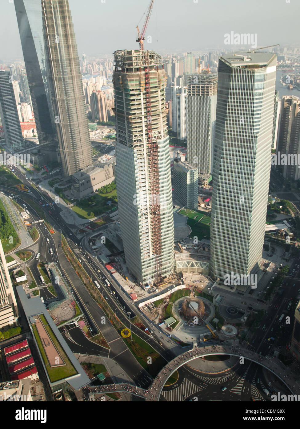 Looking down from TV Tower to Shanghai Stock Photo - Alamy