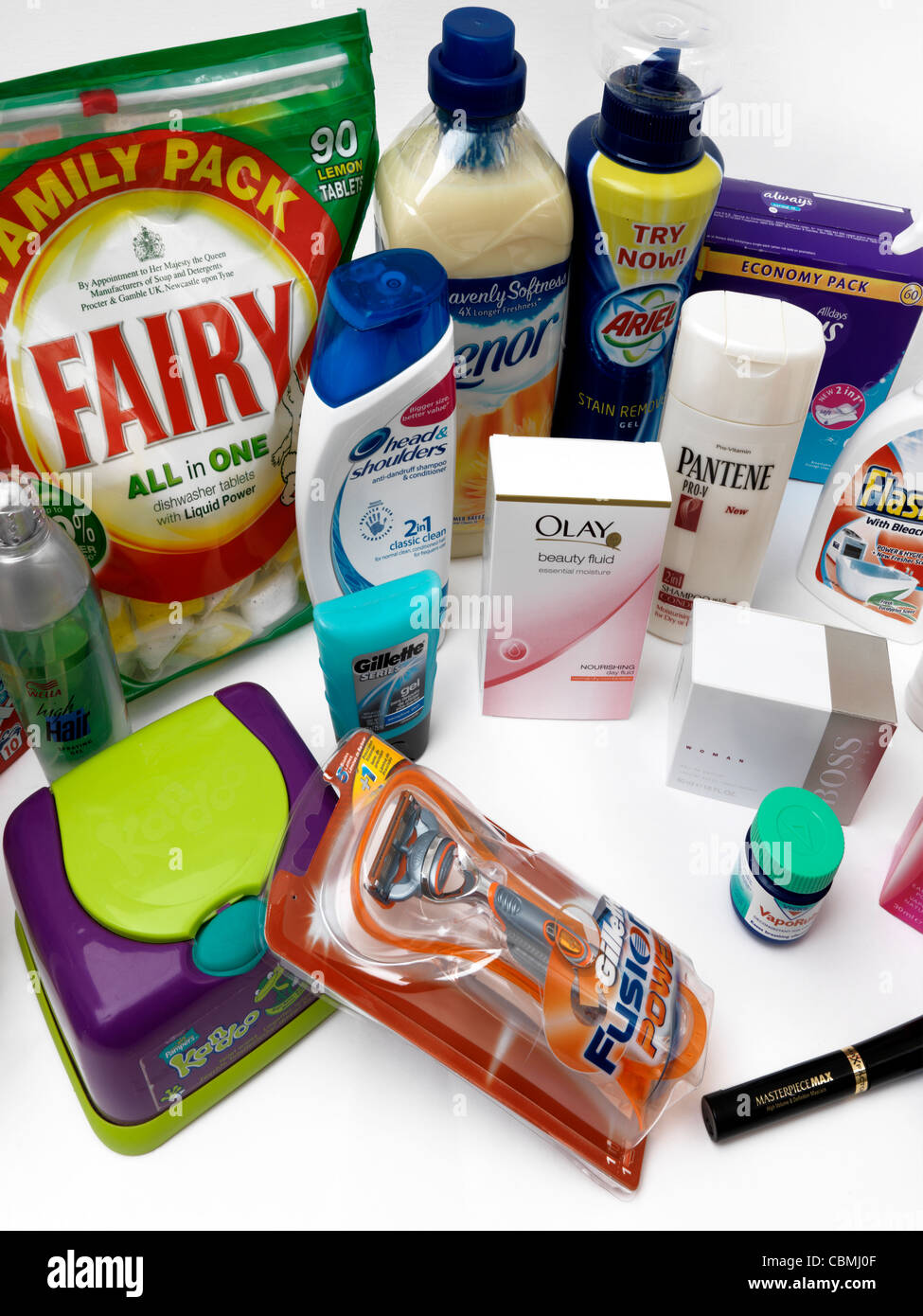 A Collection Of Procter And Gamble Products Stock Photo